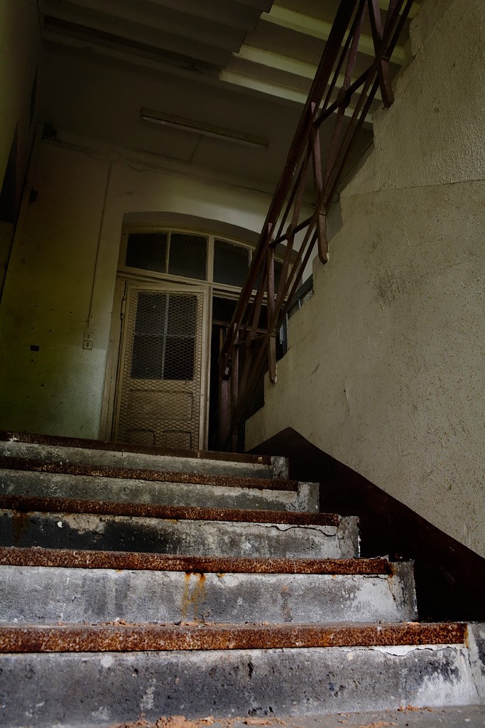 Concrete Stairs - Photo of the Abandoned Saint Remigius Military Hospital