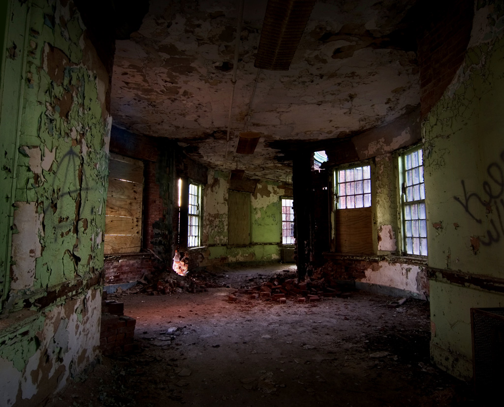 Red and Green - Photo of the Abandoned Buffalo State Hospital