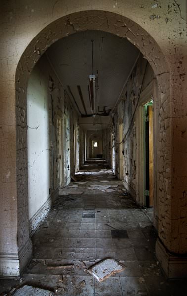 auto formatting Photo  School of the Arched  Hallway State Roseville Abandoned